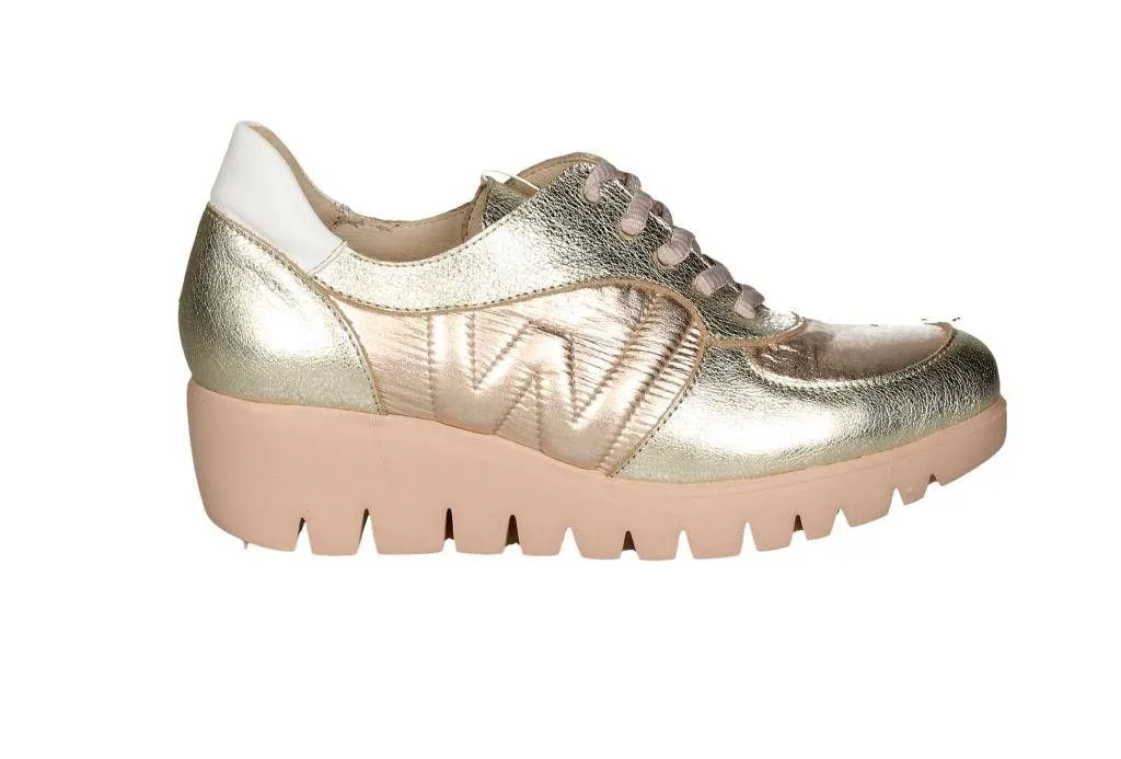 Blucher Piel Platino Pala/lados Nylon Rosa Talon Blanco