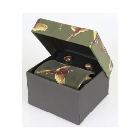 Caja Gemelos y corbata Oxford Blue Green