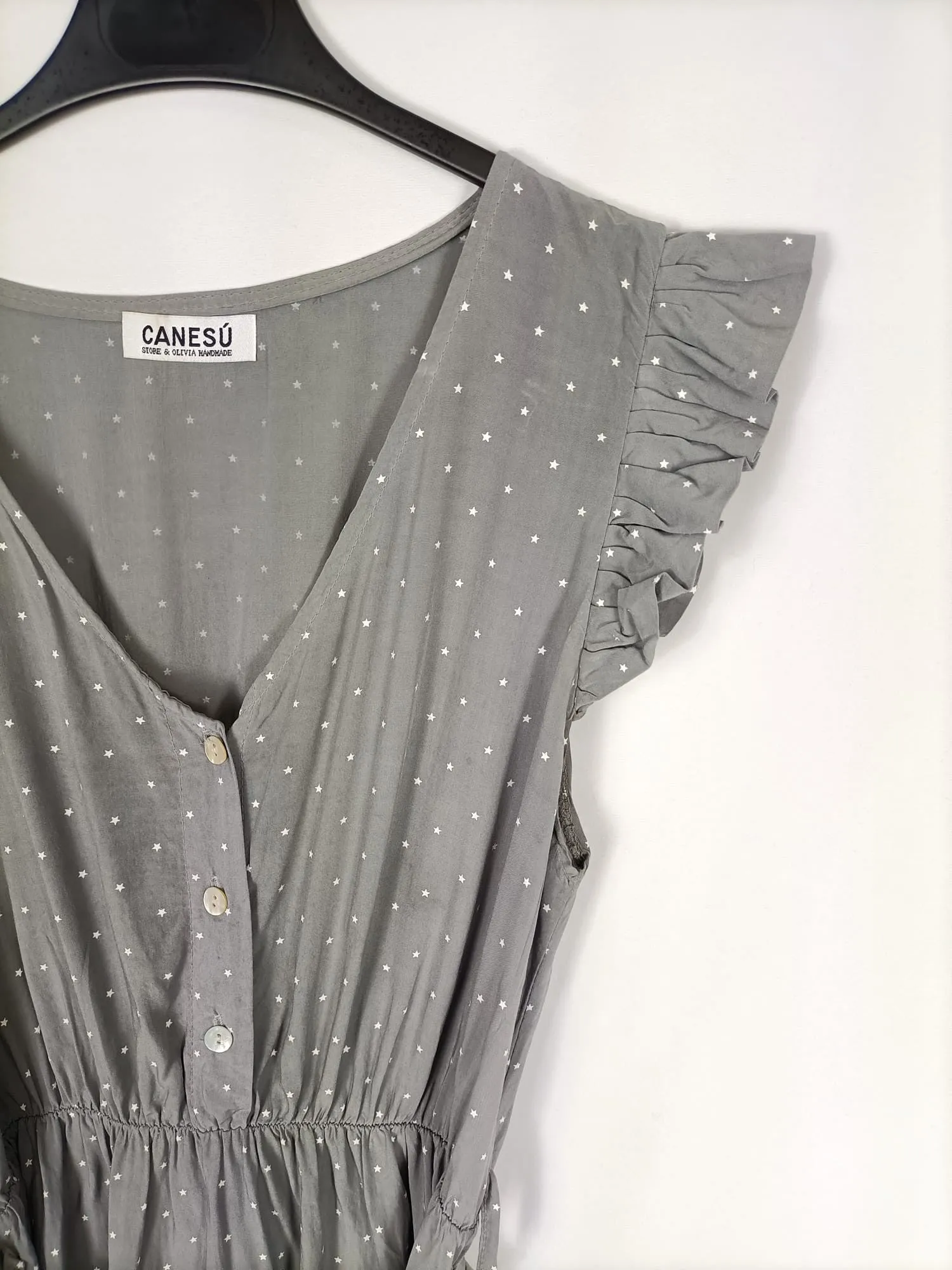 CANESU. Vestido gris estrellas TU  (s/m)
