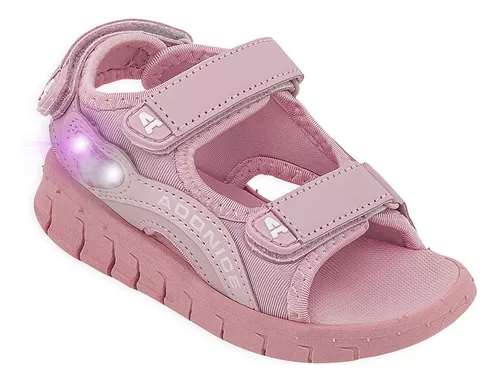 Sandalias Addnice Aruba Con Luces Y Abrojo Niñas Goma