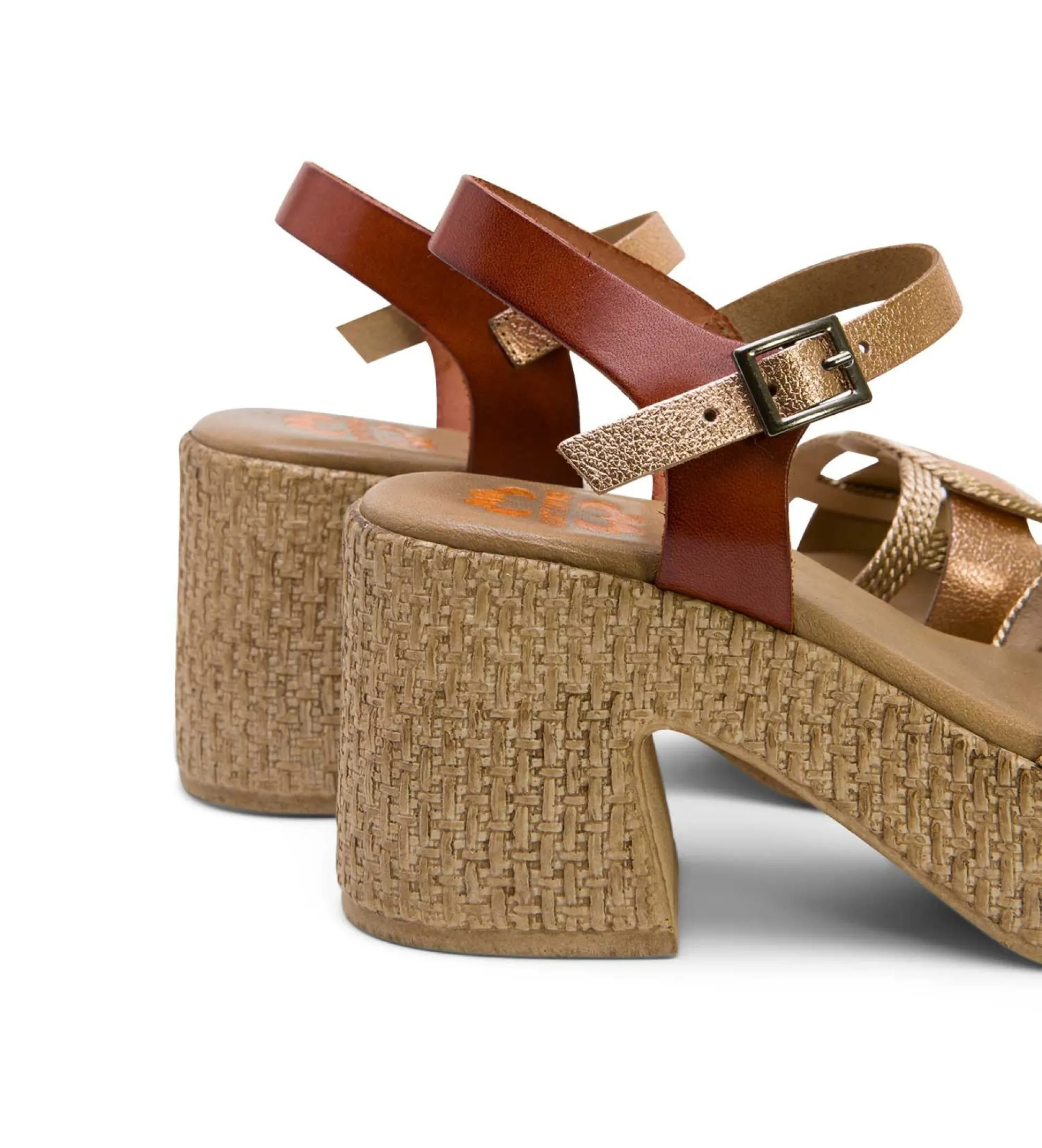 Sandalias de Piel Jana bronce -Altura tacón 8cm-